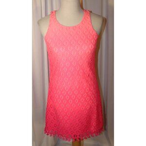 Lilly Pulitzer XS Marquette Shift Dress in Dragon fruit pink ombre lace tassels